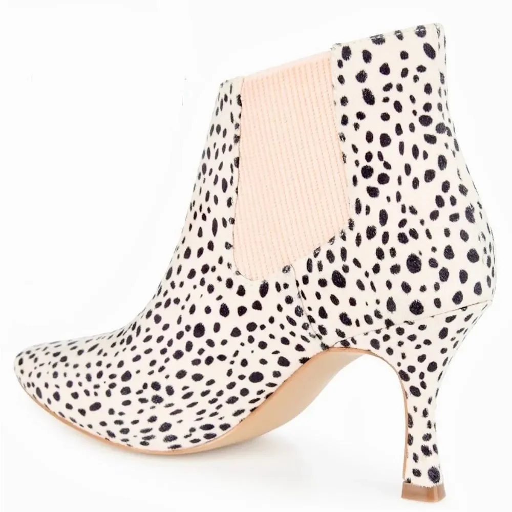 NIB Journeys Collection Stylish Black and Cream Animal Print Ankle Boots Sz 6 - Picture 4 of 5